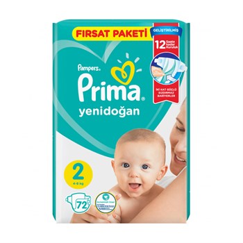 Prima Bebek Bezi Fırsat Paketi Mini(2) 4-8 Kg 72adBebek Bezi